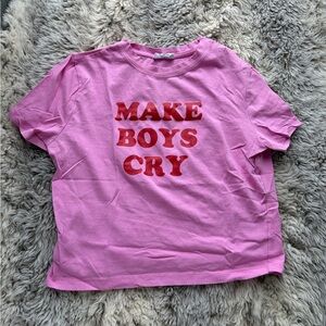 Ardene Pink Tee with Red Text